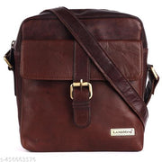 LANDMINE Crossbody Genuine Leather Sling Bag For Men Brown | Messenger bag | Shoulder Bag - Travel Bag Adjustable Strap