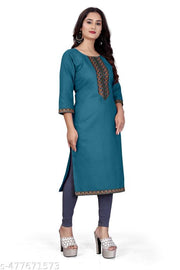 Fashionable Cotton Slub jacquard work Kurti For Women
