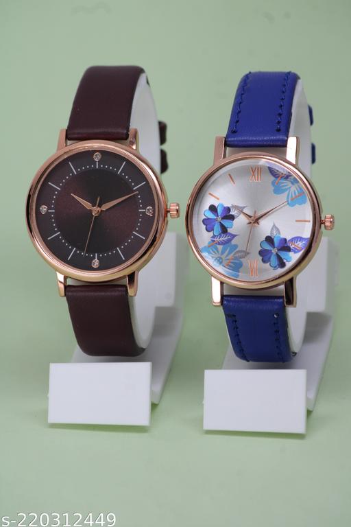 New Ethnic Flower Designer Leather Belt Analog Watches for Women Watches for Girls