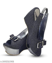 Women Wedges Heel Black Sandal RR43Blk