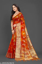 NEW FANCY ORGANZA SAREE  MULTY COLOUR SAREE