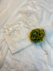 "Graceful Tradition 1000 Butti Handloom Women's Kurti for a Regal Look with Intricate Embroidery and Elegant look"(WHITE)