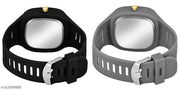 Square Dial Black Blue Grey White Analog Watches with Silicon Strap Stylish ADDI Designer Combo Watch for Mens & Boys