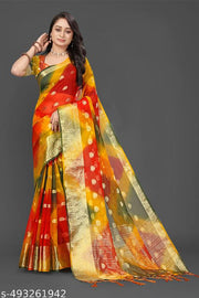 NEW FANCY ORGANZA SAREE  MULTY COLOUR SAREE