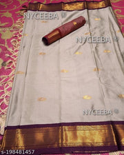 Chikku & Brown Paithani Design Cotton silk saree