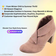 O&E Collar Style Block Heel Summer Boots for Women - Tan and Brown Corporate Casuals - All Season Formal Footwear