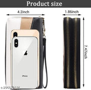 Women Girls Double Zipper Clutch Wallet Purse