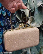 fancy partywear shimmer clutch with handle