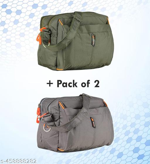 Men & Women's Cross Body Travel Sling Bag || Polyster Sling Bag || Cross Body Utility || Travel Bag || Office Business Messenger Bag || One Side Shoulder Bag for Men and Women Unisex || (Pack Of 2)