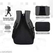 Bags & Backpack /college bag/school bag and office with rain cover  35 L (Grey)