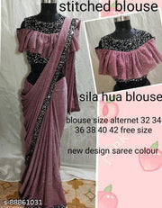 Lycra Saree Set with Stitched Blouse | Free Size (38–42)