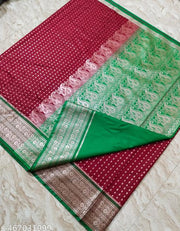 Banarasi satin rimjhim all over boota silk saree