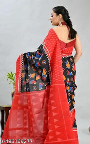 Bagru Hand Block Printed Mulmul Cotton Designer Saree