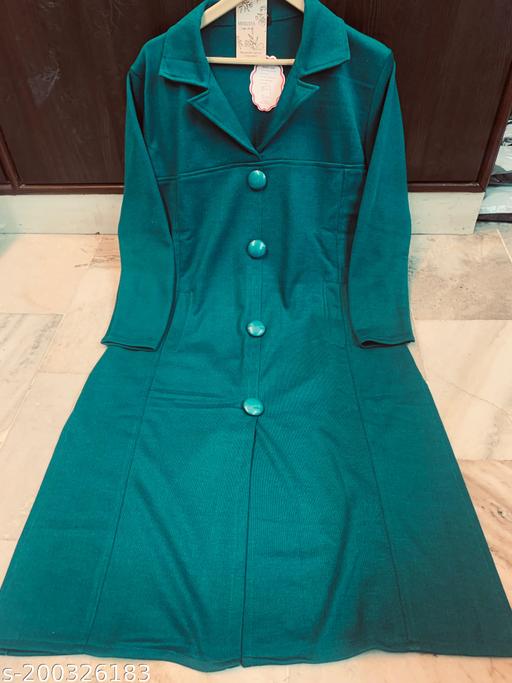 Winter Coat Style Kurta with collars and  Front Buttons and Side Pockets