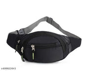 Unisex Waterproof Waist Bag with RFID Protection – Large Fanny Pack (Black)