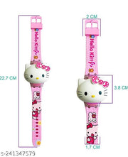 Cat 3D Action Figure Hello Kitty Face Based Toy Design Digital Glowing Watch with Disco Music and Blinking Lights for Kids | for Boys Girls- Good Birthday Return Gift