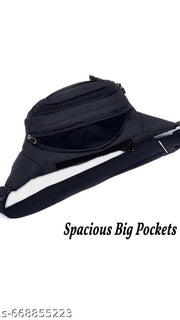 Waist Pack for Travel, Hiking & Sports – Unisex Zip Pouch Belt Bag for Phone, Money & Documents (Black