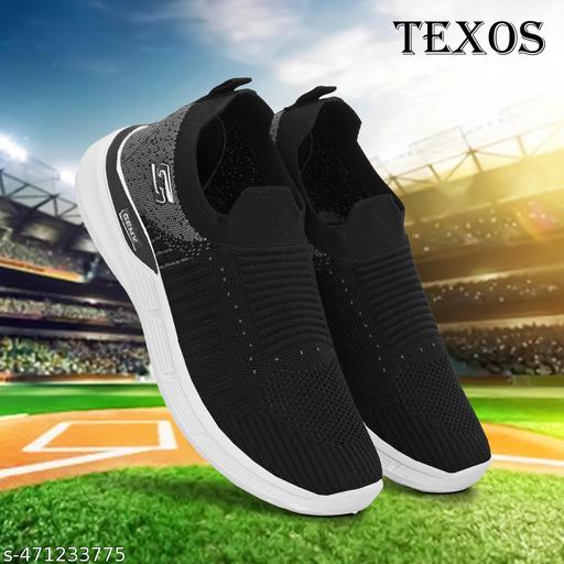 TEXOS Lifestyle Flyknit Memory Foam Casual Slip-On Sneakers Shoes For Men