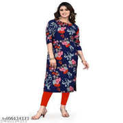 Polyster/Crepe fabric-Women Ethnic Wear Women Crepe Fabric Printed Straight Kurti, Size -S, M, L, XL, XXL, 2XL, XXXL, 3XL, 4XL, 5XL ( New Arrival New Design Fashionable Kurti )
