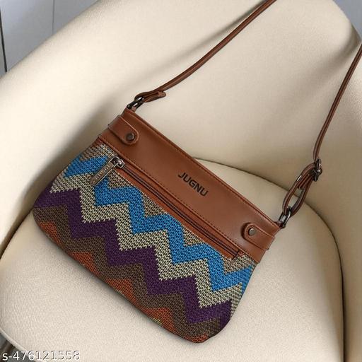 JUGNU-pink Sling bag for women Hancraft   Prited Bag