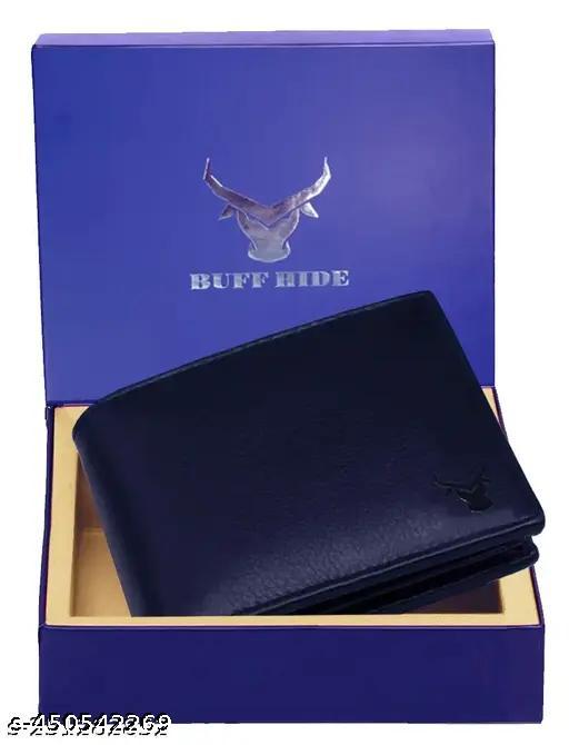 BUFFHIDE RFID Protected 100% Genuine Leather Wallet For Men | Leather Wallet For Men's | Wallets Branded | Wallets For Men (Merchant-Navy) , Pure Leather wallet