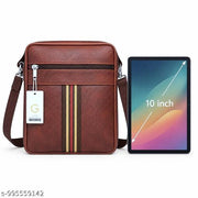 Men's Stylish Cross Body Sling Bag for 10 Inch Tablet | Leather Look Messenger Bag