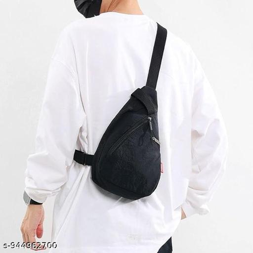 UNICOMMERCE>Chest Bag for Women Men Fashion Nylon Lightweight Shoulder Bag Front Back Sling Shoulder Bag Zipper Pouch Day Bag with Handle Casual Beige Chest Bag for Hiking, Work