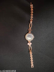 SJE Premium mini Analog watch for ladies stone design rose gold