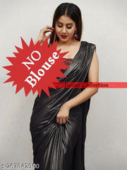Solid/Plain Bollywood Lycra Blend Saree