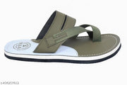 fancy and stylish leather look mens slippers