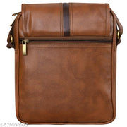 LOREM Tan Stylish Faux Leather Cross  Sling Bag For Men SL04