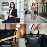 WOB worldofBags -Explore the latest  handbag designs, blending elegance and functionality in premium leather, Resin and PU, perfect for enhancing your fashion statement Black color Handbag (Medium Size)