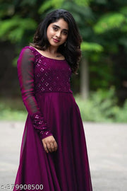 georgette mirror work dress