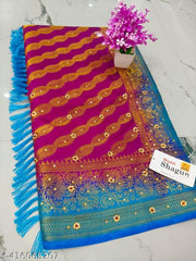 BALATON SAREE LAHARIYA STONE & SPECIAL JHALAR - WEDDING & PARTY WEAR