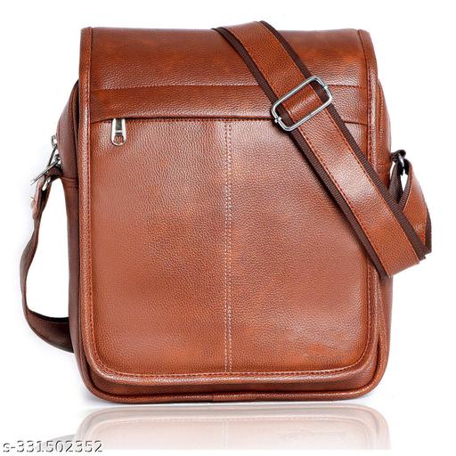 Faux Leather Small Sling Bag (Tan)