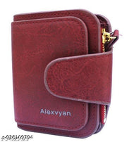 Stylish Peach Mini Wallet for Women | PU Leather Compact Card Holder Purse | Small Foldable Wallet for Girls