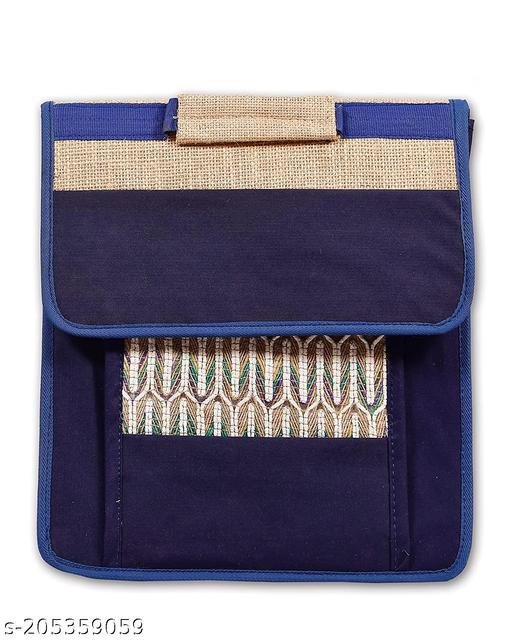 CAMPIO Jute Laptop Massager Bag Easy to Carry Side Cross Body Bag Carry Office Item Handbag Durable Fabric Lightweight Professional Business Bag for Men/Women (Multi_12 x 16 Inch)