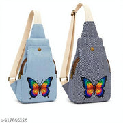 Green Small Butterfly Print & Blue Large Plain CB Combo