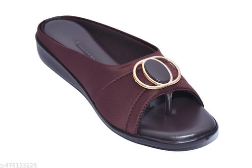 New Shamama women flat sandal and  girl fashionable stylish flip flops brown