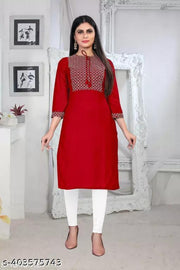 rayon kurti embroidered