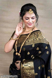 NF Staggering Banarasi Silk Saree With Smashing Blouse Piece..