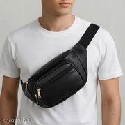 Waterproof Leather Fanny Pack for Men | Stylish Multi-Pocket Chest & Waist Bag with Adjustable Strap