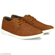 LE GREEM Men's Tan Canvas Lace Up Stylish & Smart fit Running Walking Casual Sneakers