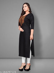 Women's Embroidered Yoke Design Plus Size Rayon Kurtis