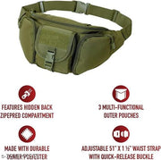 Waist Bag Pack Hip Belt Bumbag for Outdoor (olive green)-AZ2