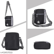 Nylon Black Sling Bag Cross Body Bag For Travel Office Business Messenger one Side Shoulder Bag for Men and Women