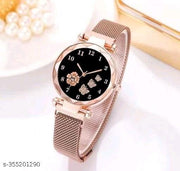 Diamond Dial with Latest Generation Black Magnet Belt Watch for Women
