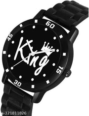 BEST QUALITY BEST PRICE Analogue Black Dial Tranding Pu Belt Watches For Men Boys