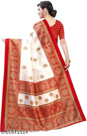 Kanooda Prints Fancy Women's Mysore Art Silk Printed Sarees.