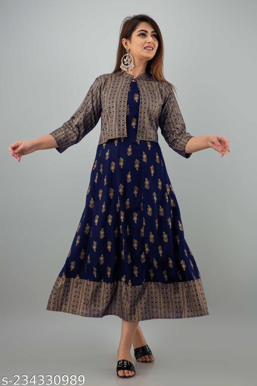 Rayon Anarkali kurta with jacket .